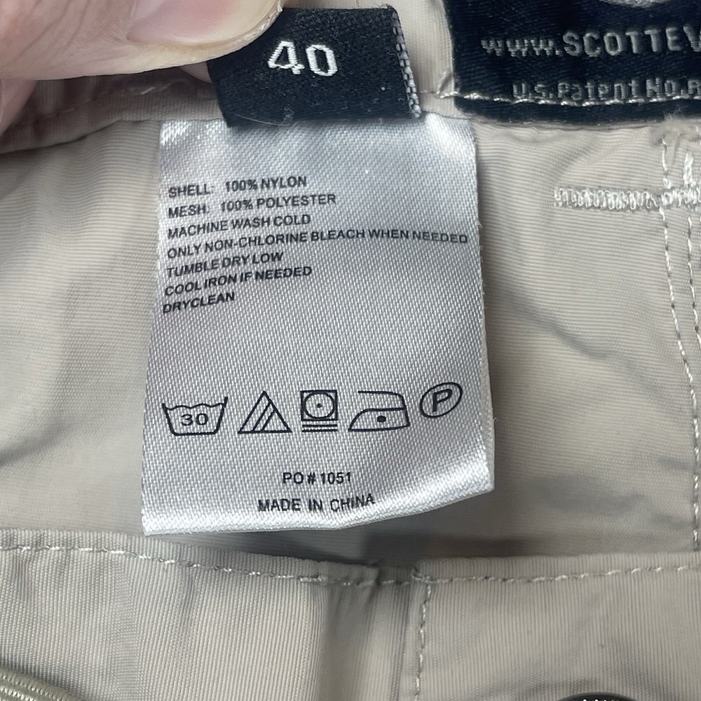 SCOTTeVEST Shorts Men's 40 Khaki TEC Belted Pockets Outdoors Nylon 7" Inseam - Picture 3 of 13